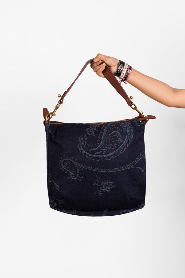 Paisley bucket bag